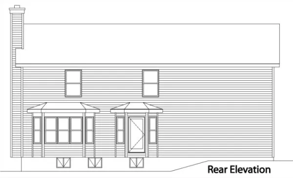 Rear Elevation for House Plan #419099