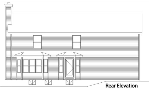Rear Elevation for House Plan #419099