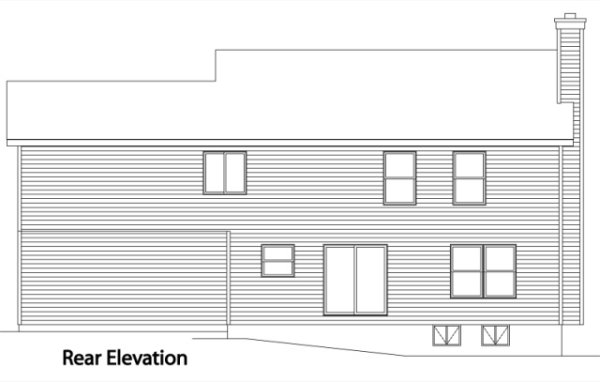 Rear Elevation for House Plan #411199