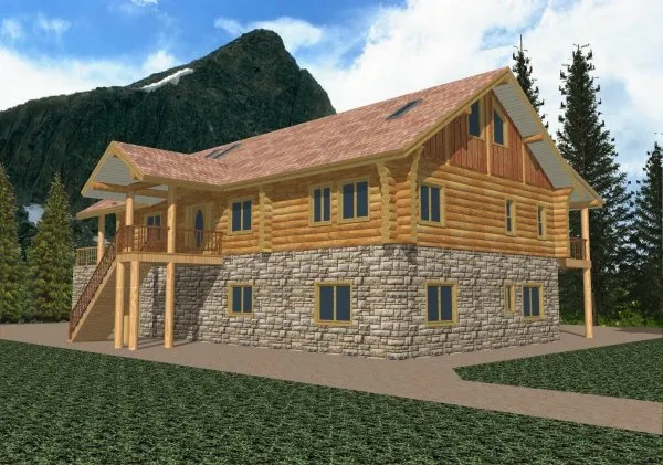 Full Rendering for House Plan #458101