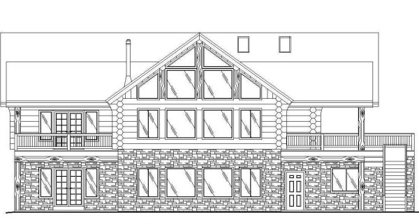 Rear Elevation for House Plan #458101