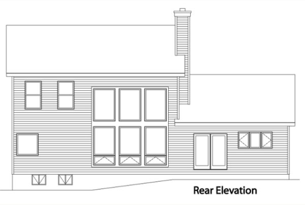 Rear Elevation for House Plan #410299
