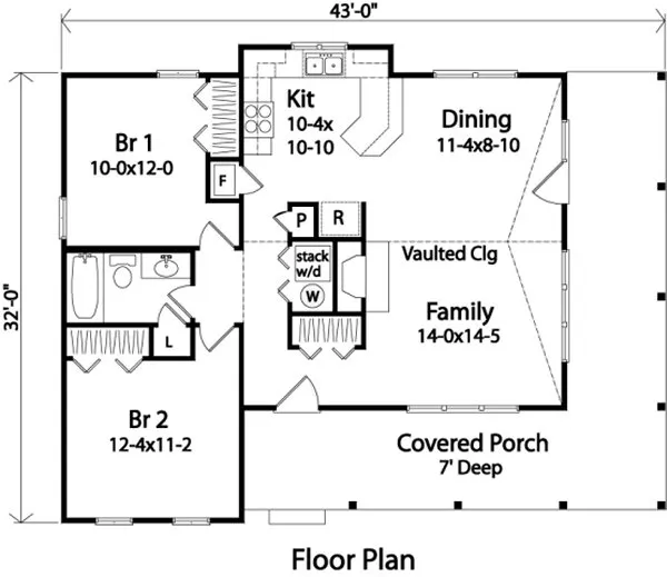 Main Floor Plan for House Plan #411299