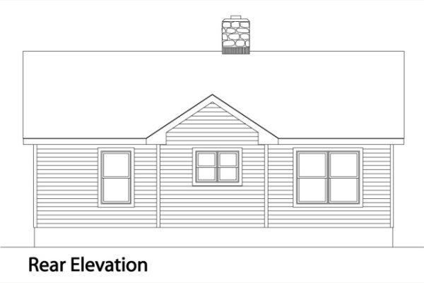 Rear Elevation for House Plan #412299