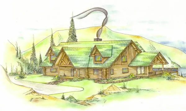 Full Rendering for House Plan #454201