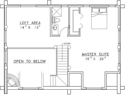 Second Floor Plan for House Plan #456201