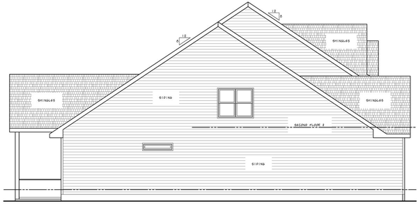 Left Elevation for House Plan #157342