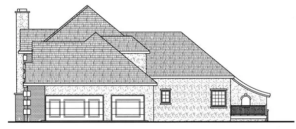 Rear Elevation for House Plan #707914