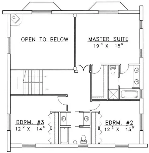 Second Floor Plan for House Plan #452401