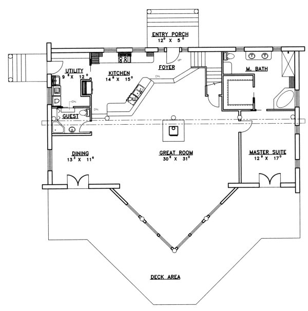 Main Floor Plan for House Plan #455401