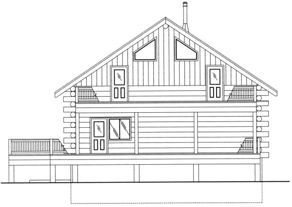 Rear Elevation for House Plan #457501