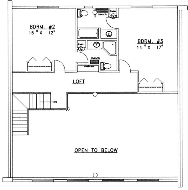 Second Floor Plan for House Plan #453601