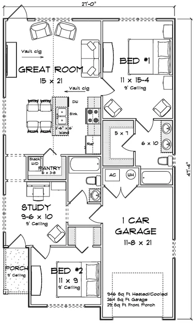 Main Floor Plan for House Plan #246490