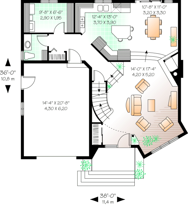 Main Floor Plan for House Plan #144442