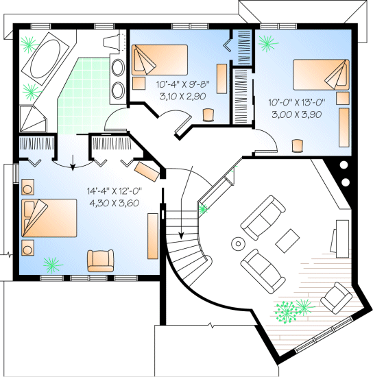 Second Floor Plan for House Plan #144442