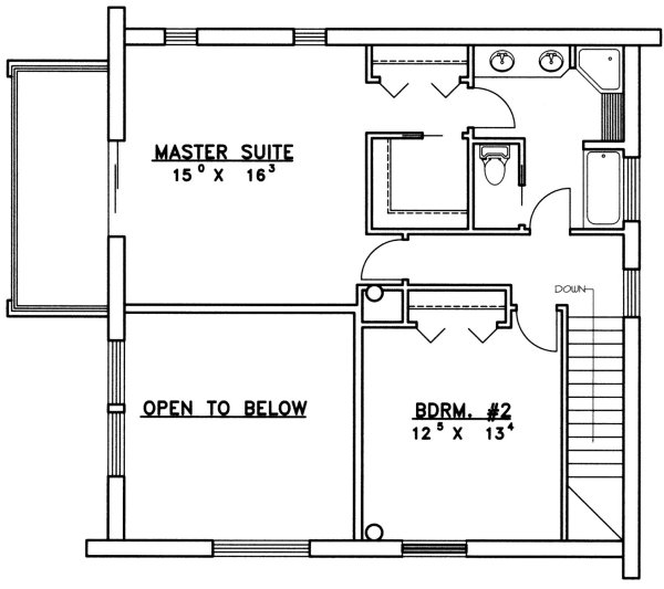 Second Floor Plan for House Plan #455701
