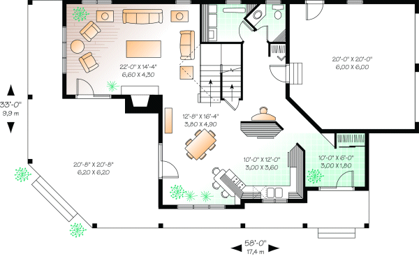 Main Floor Plan for House Plan #147382