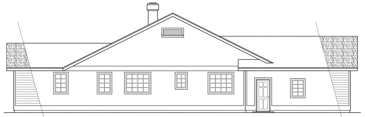 Left Elevation for House Plan #342391