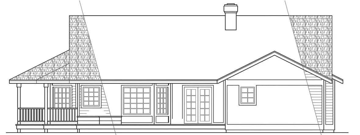 Rear Elevation for House Plan #342391