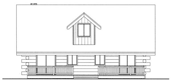 Rear Elevation for House Plan #452801