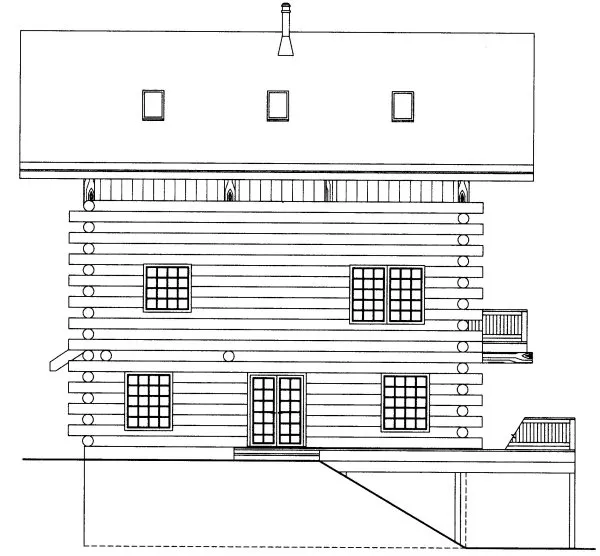 Rear Elevation for House Plan #454801