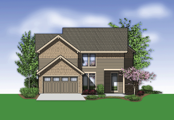 Rear Elevation for House Plan #320712