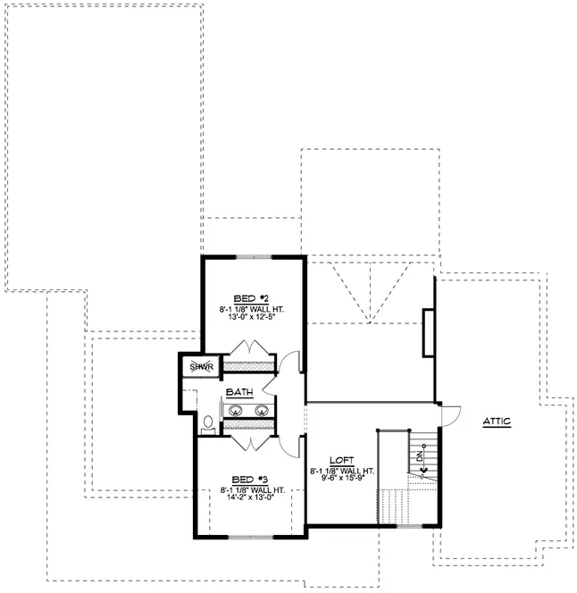 Second Floor Plan for House Plan #753182
