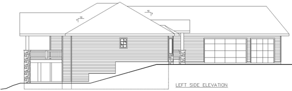 Left Elevation for House Plan #455402