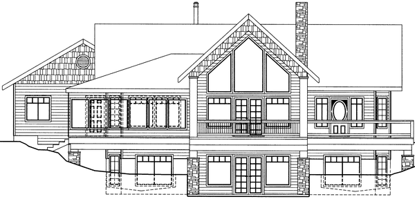 Rear Elevation for House Plan #454033