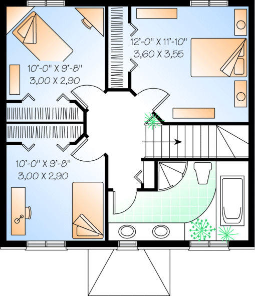 Second Floor Plan for House Plan #143072