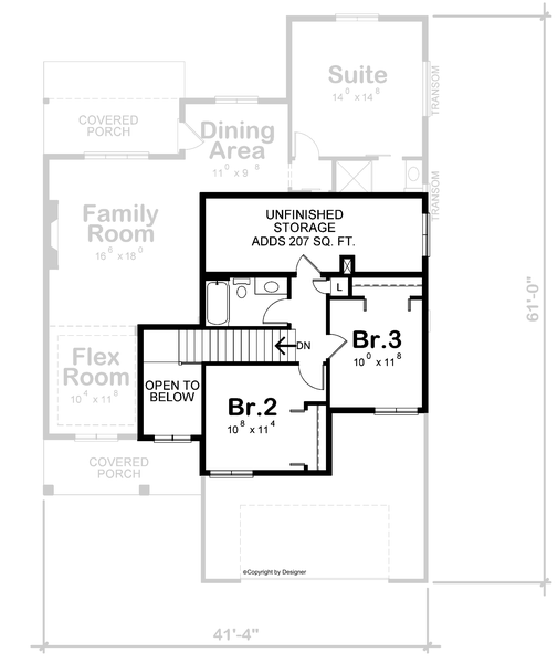 Second Floor Plan for House Plan #150831