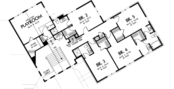 Second Floor Plan for House Plan #320442