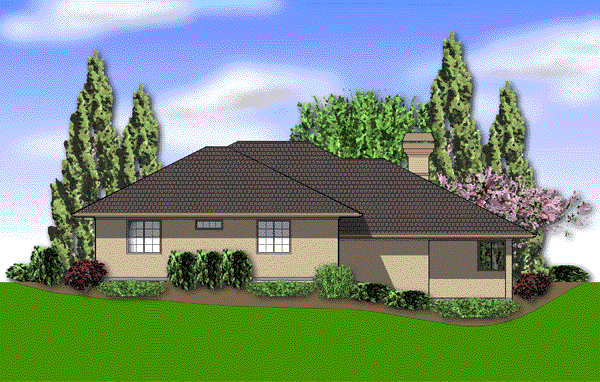 Rear Elevation for House Plan #320221