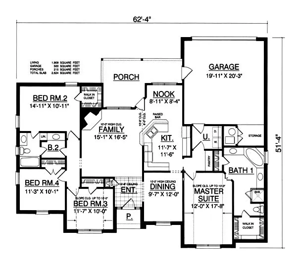 Main Floor Plan for House Plan #449091