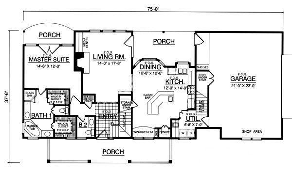Main Floor Plan for House Plan #449191