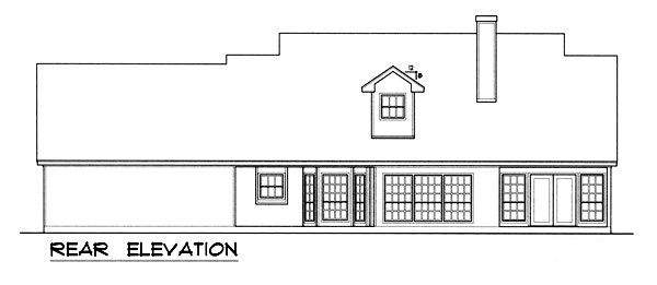 Rear Elevation for House Plan #449191
