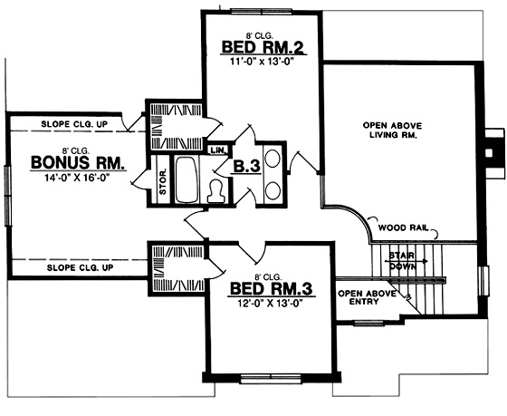 Second Floor Plan for House Plan #440002