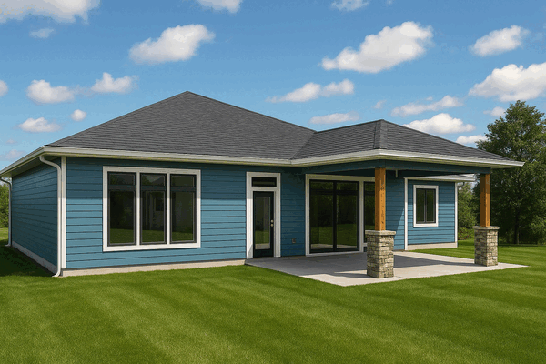 Rear Elevation for House Plan #800061