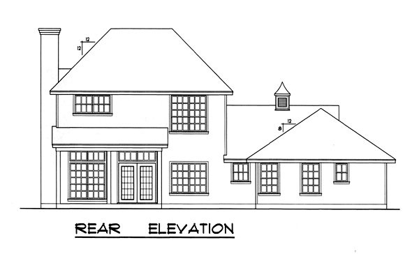 Rear Elevation for House Plan #448902
