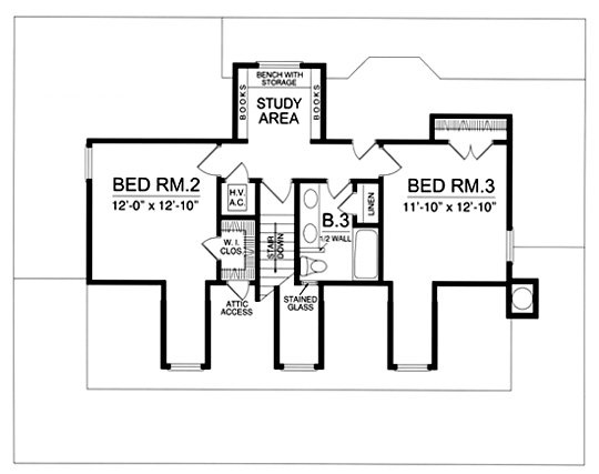 Second Floor Plan for House Plan #443412