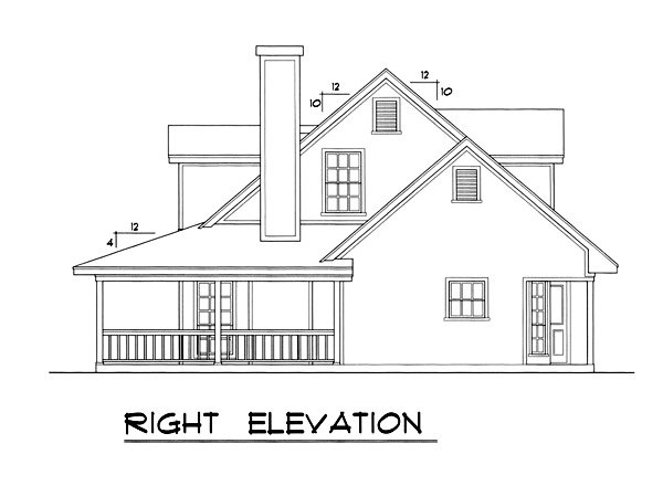 Right Elevation for House Plan #443412