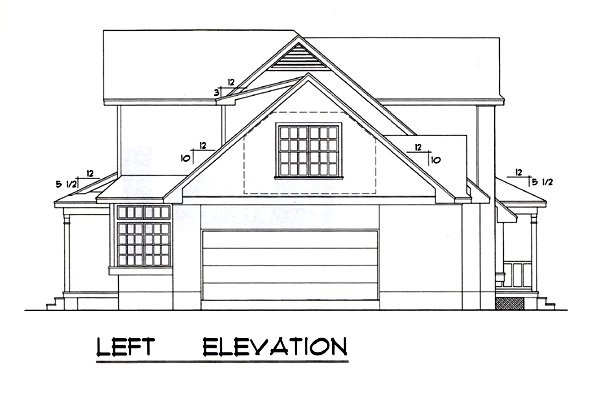 Left Elevation for House Plan #448612