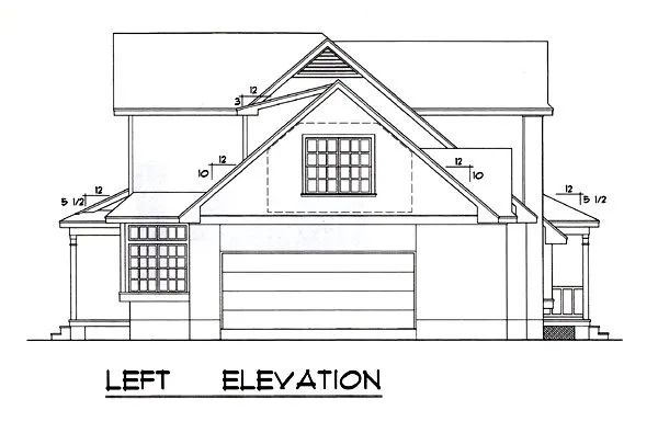 Left Elevation for House Plan #448612