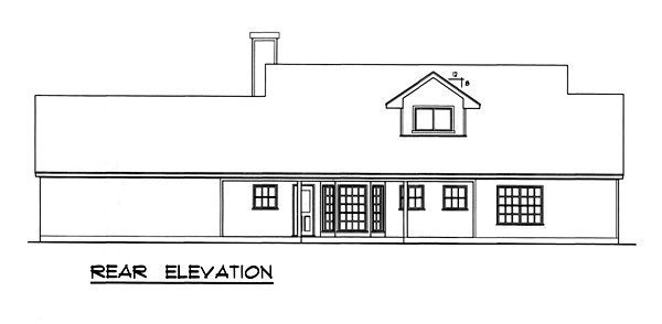 Rear Elevation for House Plan #449712