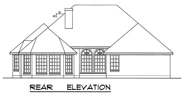 Rear Elevation for House Plan #445912