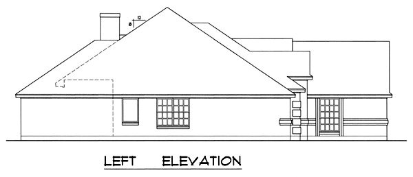 Left Elevation for House Plan #445912