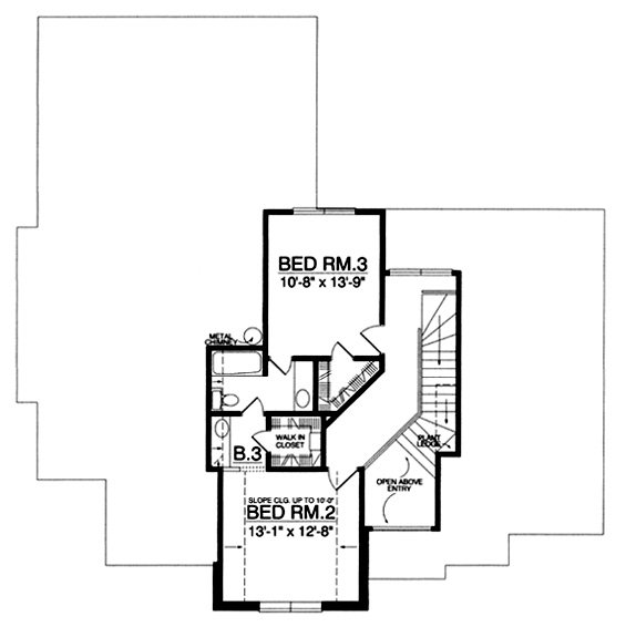 Second Floor Plan for House Plan #445222