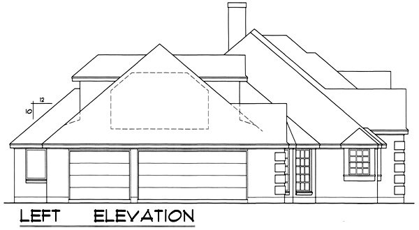 Left Elevation for House Plan #440422