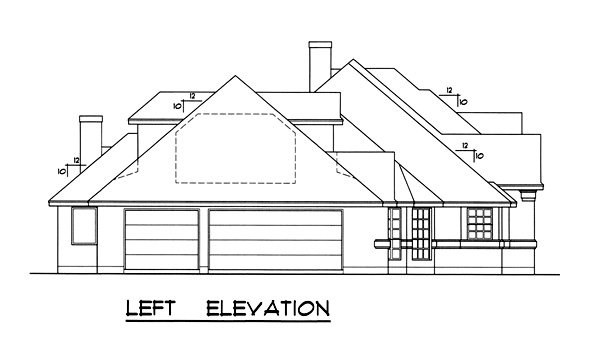 Left Elevation for House Plan #446132