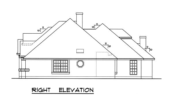 Right Elevation for House Plan #446132